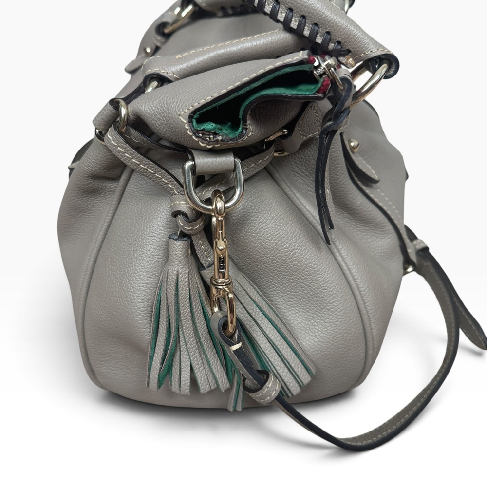 Dooney & Bourke Pebble Leather Satchel & Wallet Set Women Taupe Tassel Crossbody - Picture 9 of 16